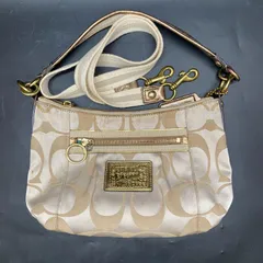 H380 COACH コーチポピー 2way ショルダーバッグ 肩掛け キャンバス シグネチャー