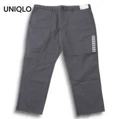 【新品 未使用】 UNIQLO ユニクロ 通年★ スリムフィット ノータック チノ パンツ Sz.ウエスト110cm メンズ 灰 大きいサイズ
