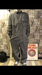Engineered Garments エンジニアドガーメンツ 2022AW タグ付き RACING SUIT - LC WIDE STRIPE サイズM グレー/ネイビー　FK