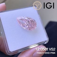 12.05ct VS2 Fancy Vivid Pink ラボグロウンダイヤモンド ルース ペアシェイプカット ファンシービビッドピンク ファンシーシェイプ IGI鑑定書付 CVD カラーダイヤモンド ピンクダイヤ リング用 ネックレス用 オーダーメイド対応