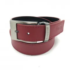 【美品】ルコック ベルト レッド シルバーバックル メンズ  ゴルフウェア le coq sportif