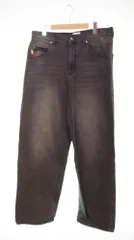 ナインティナインティ 9090 King Logo Buggy Denim キングロゴ デニムパンツ ジーンズ バギー 刺繍 NN1539 デニム ブラック LLサイズ 103MB-516