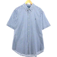 古着 ラルフローレン Ralph Lauren CLASSIC FIT クラシックフィット 半袖 ボタンダウン チェックシャツ メンズXL相当/eaa560656