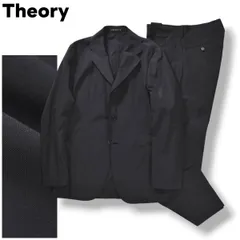 日本製 セオリー Theory 段返り 3B シングル スーツ セットアップ 上下 テーラード ジャケット スラックス パンツ 38／32 ブラック ビジネス カジュアル フォーマル キレイめ 紳士 メンズ