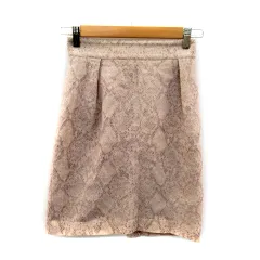 ダイアグラム グレースコンチネンタル Diagram GRACE CONTINENTAL タイトスカート ひざ丈 パイソン柄 ウール 36 ベージュ グレー /SY15