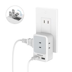 TESSAN USB コンセントタップ 電源タップ 雷ガード付　TS-723