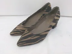 ◇ SESTO セスト ポインテッドトゥ ゼブラ柄 ローヒールパンプス サイズ23 ブラウン ブラック レディース P  【1302220004790】