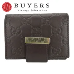 【中古】 グッチ カードケース 212097 シマレザー ダークブラウン ゴールド金具 名刺ケース 小物 レディース 女性 GUCCI