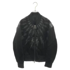 Neil Barrett (ニール バレット) Lightening Bolt Bomber Jacket ライトニングボルトボンバージャケット ジップアップジャケット ブラックBSP1680 B015Sのサムネイル