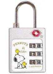 SNOOPY TSAロック 南京錠 小型 軽量 鍵 3桁 鍵 不要 ダイヤル式 旅行 荷物 自転車 ジムロッカー 旅行用品 防犯対策 かわいい キャラクター スヌーピー＆ウッドストック