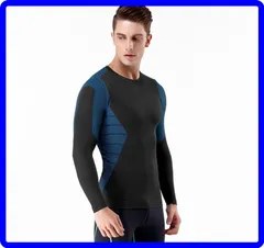 メンズ　トレーニングウェア　フィットネス　インナー　ヨガ　スポーツ　ダイエット　プレゼント　アウトドア　長袖　Lサイズ　ブルー