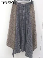 ◇ JEANASIS ジーナシス チェック ロング フレア スカート サイズF ベージュ系 グレー系 レディース  【中古】 【1106040005254】