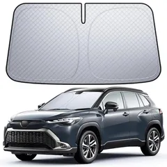 【6層断熱素材】 Lamicall トヨタ カローラ クロス フロントガラス サンシェード: 車サンシェード 日除け 車 クルマ フロントサンシェード, 車用 フロントガラス サンシェード 折り畳み式 カーシェード 断熱 カー用品 遮光 遮熱 uvカット  1