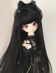 BJDドール用 ウィッグ  1/3 1/4 1/6 ロングヘア 黒 カツラ ストレート  DOLL ドールアクセサリー ドールウィッグ