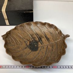 魯山人写し 中垣連次作 秀峰 焼〆牡丹木の葉皿 中皿 5枚 刺身皿 菓子皿