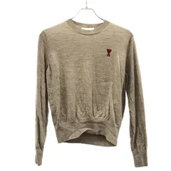 AMI PARIS ami alexandre mattiussi アミパリ アミ アレクサンドル マテュッシ ハートエンブロイダリーニットセーター FKS111.KN0025 ベージュ XS