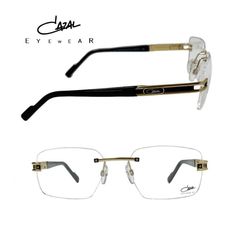 【CAZAL】カザール メガネフレーム　MOD.7103　COL001　マットブラック・ゴールド　TITANIUM製　国内正規品