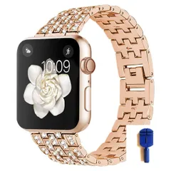 【SHOPS M】apple watchバンド appleウォッチ バンド おしゃれ アップルウォッチ バンド ベルト レディース メンズ ダイヤベルト ローズ バンド E019