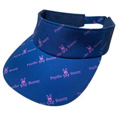 定価7,700円 Psycho Bunny リピーテッドロゴ サンバイザー NAVY FREE サイコバニー REPEATED LOGO SUN VISOR ネイビー NAVY ゴルフ GOLF