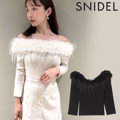 【爆速配送】【SALE50%OFF】【即納】 スナイデル SNIDEL トップス 24秋冬 デコルテファーニットプルオーバー ミドル丈 長袖 swnt244167