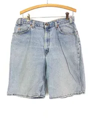 古着 90s USA製 Levi's 550-1714 「00 レングス」 ブルー デニム ショーツ ハーフ パンツ ルーズ W34 
