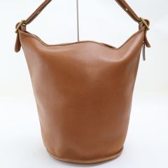 2507-21 コーチ 933 ショルダーバッグ COACH レザー製 キャメル バケツ型 上ZIP