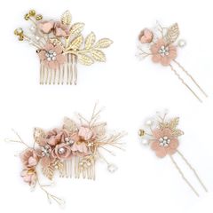【新着商品】髪飾り 髪飾り 髪飾り 和装 (ピンク) 入学式 パーティー 披露宴 七五三 成人式 ウェディングにも かんざし ヘアピン Uピン コーム フラワー パール ヘッドドレス 花 着物 浴衣 お呼ばれ 結婚式 YOUSHYヘアアクセサリー