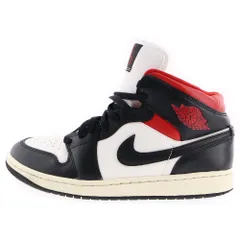NIKE (ナイキ) WMNS AIR JORDAN 1 MID GYM RED ウィメンズ エアジョーダン ミッドカットスニーカー ホワイト/レッド/ブラック US11.5/28.5cm BQ6472-061
