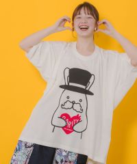 ScoLar Parity（スカラーパリティ）パパラビル柄BIG-Tシャツ　オフホワイト、ブラック　352109
