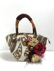ANNA SUI アナスイ ハンドバッグ ストロー かごバッグ バタフライ