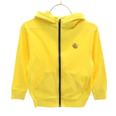 PETIT BATEAU プチバトー 長袖 ジップパーカー 110 イエロー キッズ 古着