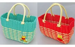 【中古】バッグ 全2種セット プラチナムザッカ編みカゴバッグ 「くまのプーさん」