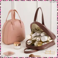 送料無料 シェルポーチ 化粧ポーチ メイクボックス 大容量コスメポーチ 持ち歩きマルチポーチ 取っ手付き 自立ポーチ 出し入れ簡単手提げポーチ 使いやすい 便携式収納ポーチ 旅行用化粧品バッグ トラベル 小物入れ PUメイクポーチ黒