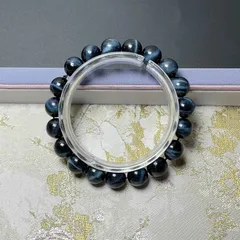 上品 EU製 ★ブルータイガーアイ★パワーストーン ブレスレット 天然石 原石 きれいめ 成功 幸運 プレゼント1 約10.3-10.5mm ZB8662