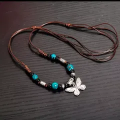 エスニック風　蝶　ネックレス　ボヘミアン　民族　アジアン
