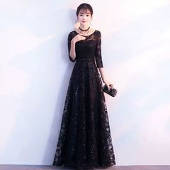 ロングドレス 演奏会 結婚式 大きいサイズ 新品 ロングワンピース ブラック 黒