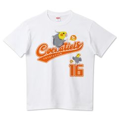 Cockatiels16 カレッジTシャツ ノーマルオカメインコ柄