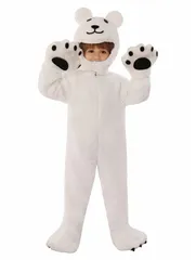ハロウィン 衣装 子供 着ぐるみ コスプレ コスチューム 男の子 キッズ Polar bear 仮装 動物服 熊 くま 白い 子供用 男女兼用 Halloween イベント プレゼント 舞台 演出服 学校幼稚園 パーティーグッズjieti04