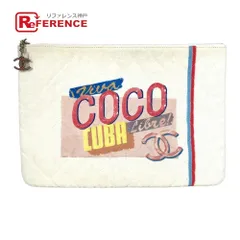 CHANEL シャネル クラッチバッグ COCO ココ ロゴ キャンバス ホワイト