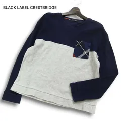 BLACK LABEL CRESTBRIDGE ブラックレーベル クレストブリッジ コットン CBチェック使い 切替 ニット トレーナー Sz.M メンズ