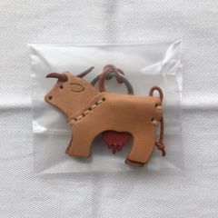 La Cuoieria トスカーナレザー 牛革キーホルダー 牛 ライトブラウン