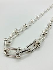 【ITNHQ9P5MR74】Tiffany&Co. ティファニー Ag925 ハードウェア グラジュエイテッド リンク ネックレス 107g
