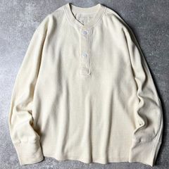 50s US ARMY 米軍実物 M-1950 ヘンリーネック アンダーウェア / 50年代 ビンテージ ミリタリー 無地 サーマル Tシャツ 長袖 ロンT