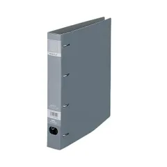 (まとめ) ロックリングファイルA4S 4穴 F-534 グレー 〔×5セット〕