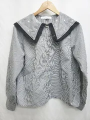 ◇ AS KNOW AS Plusアズノゥアズ ギンガムチェック 長袖 シャツ ブラウス サイズF ブラック レディース P  【1408200013841】