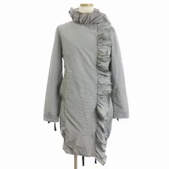 レッド ヴァレンティノ RED VALENTINO ロングコート ジップアップ フリル ギンガムチェック 黒 ブラック 38 M位のサムネイル