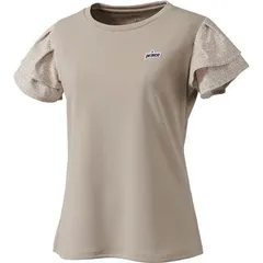 【新品】【ジュニア用】prince（プリンス）ガールズ キッズ ジュニア 半袖 ゲームシャツ テニスウェア 吸汗速乾・UPF50+（ライトスムース素材）ベージュ WF4099-040