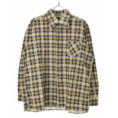【古着】プリントネルチェック長袖シャツ