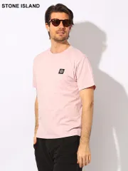 STONE ISLAND (ストーンアイランド) ワンポイントロゴ クルーネック 半袖 Ｔシャツ SI801524113 ブランド メンズ 男性 トップス (ピンク)のサムネイル