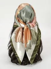 アクセサリー レディース スカーフ 1枚 フローラルパターン 90cm スクエアスカーフ、新作バンダナ、多様な用途のヘッドラップ、ベルト、女性向け装飾品、春